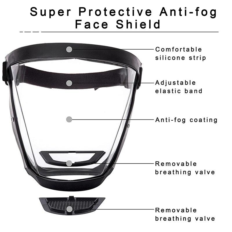 Transparent Protective Full Face Shield Oil-splash Proof Mask Splash-proof Facial Shield Protection Face Cover Kitchen Tools