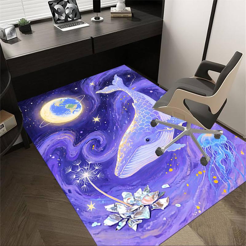 1PC Whale Dream Carpet Ultra Soft, Thick & Absorbent, Non Slip Machine Washable Mat for Entryway