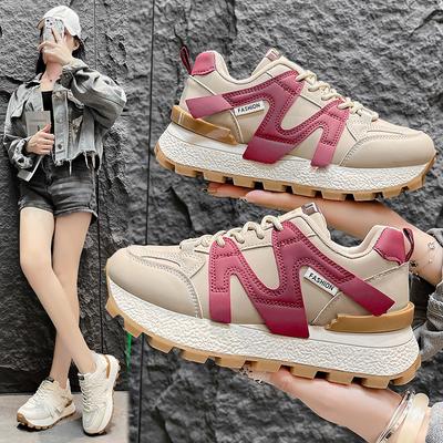 Инс корейская версия новых кроссовок Форрест Гамп женские 2025 весна и осень студенческие спортивные беговые кроссовки повседневные на толстой подошве увеличивающие рост кроссовки папы