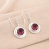 Natural Rhodolite Gemstone 925 Fine Silver Jewelry Handmade Girls Earrings 1.40" EE-4-41