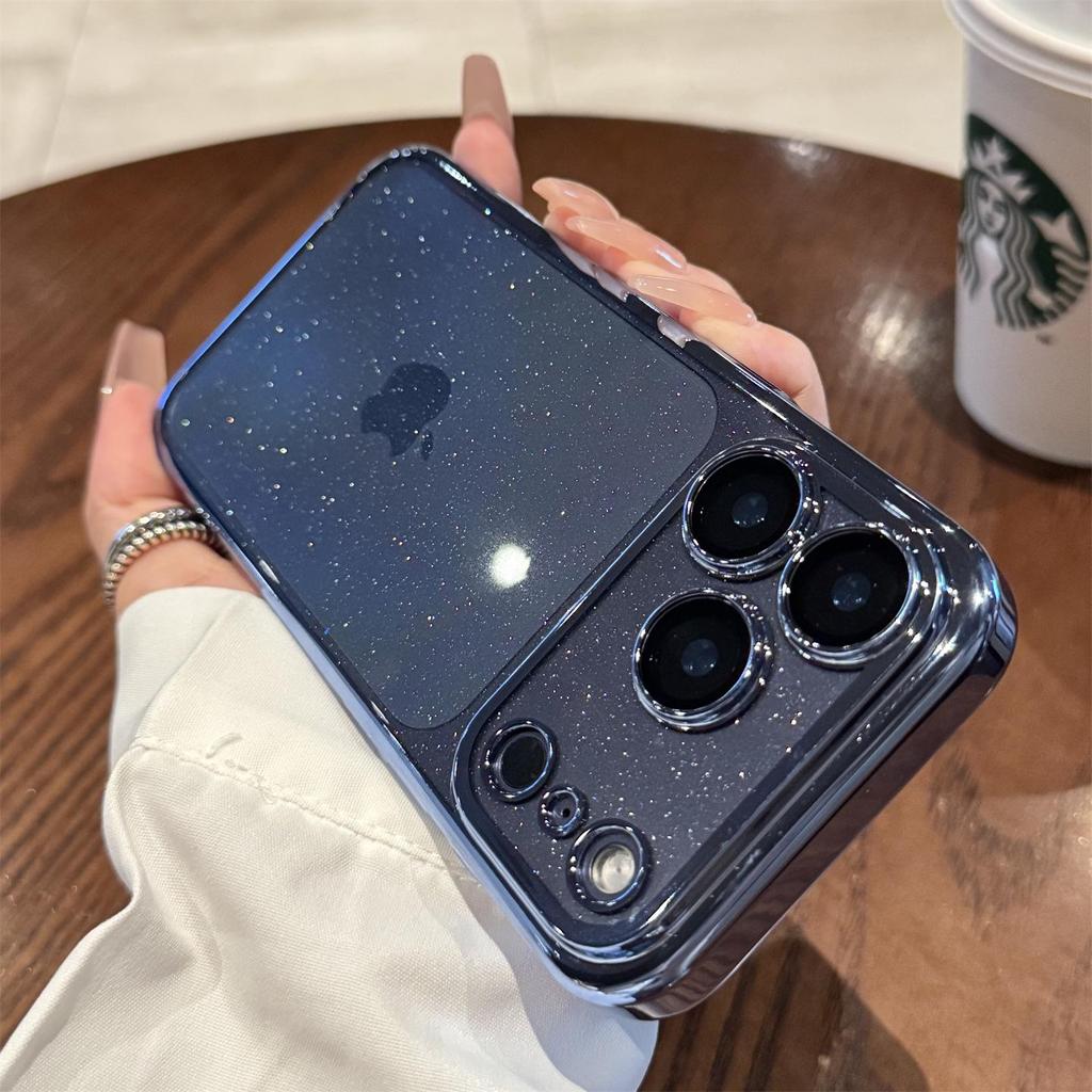 Прозрачный чехол Stardust Glitter со встроенной защитной пленкой для линз для iPhone 17