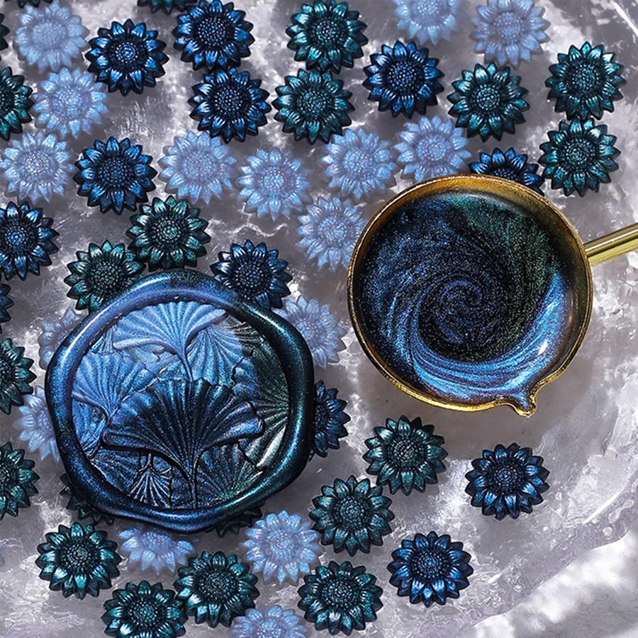 100 шт./пакет, воск для сургуча цвета Авроры, подсолнух, смешанные цвета, для свадебных приглашений, конвертов, упаковки винных подарков