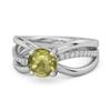 Peridot Infinity Pavé Split Band Ring - Sterling Silver
