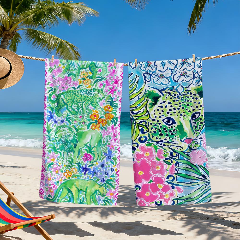 vintage ethnic Animal plant flower Graffiti Art Fashion Soft Beach Towels Quick Dry Pool Towel Gym bathing Spa Camp sport Gift