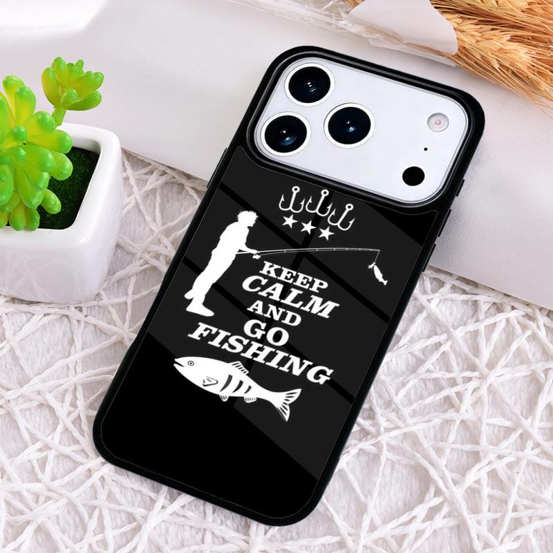 Fishing-Quote-Please-Hold Phone Case for iPhone 17 Air 16 15 11 12 14 13 Pro Max Shockproof Cover