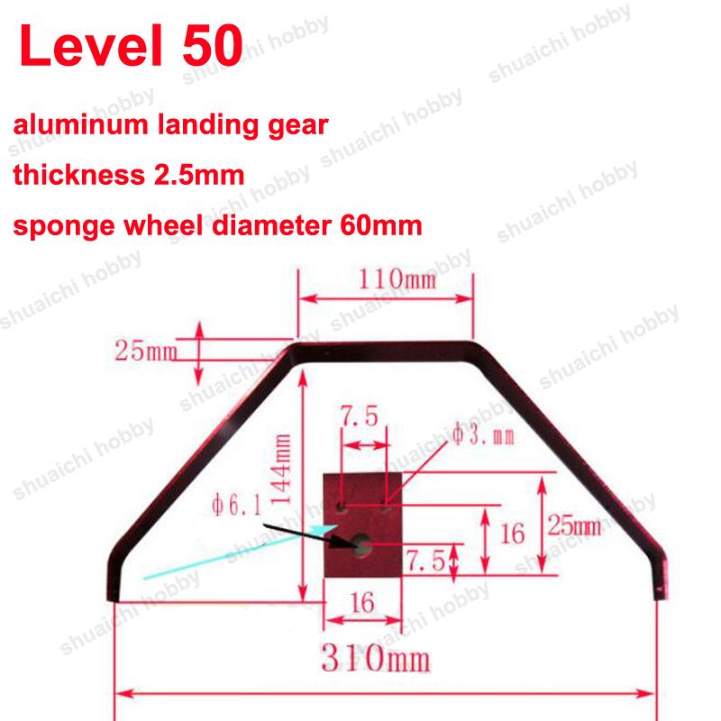 1Set Aluminum Alloy Landing Gear Sponge Wheels Shaft Axle for 20-25/25-40/50 Classes DIY RC Electric Plane Fixed Wing Aircraft