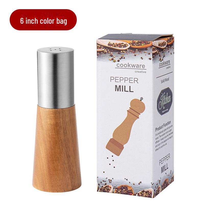 Набор из нержавеющей стали и дерева: перечница и солонка с керамическим сердечником