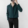 Autumn Light Mature Style Cuban Collar Lazy Drape Long Sleeved Shirt Men'S Loose Shirt 2024