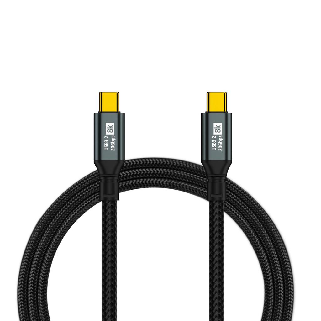 USB 3.2 Двойной Type-C 8K HD Кабель для передачи данных со скоростью 20 Гбит/с и быстрой зарядкой PD 100 Вт