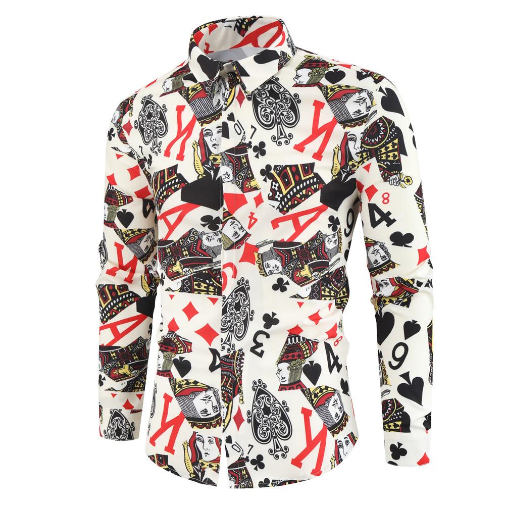 Новая модная мужская рубашка, индивидуальная рубашка с 3D цифровой печатью, молодежная рубашка с длинными рукавами, мужские топы