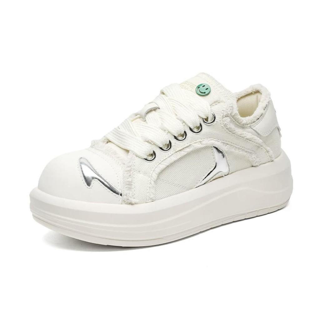 Smiley Big Head Men's Height-Boosting Canvas Shoes – Autumn Casual Fashion with Thick Soles