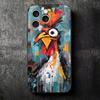Мягкий чехол для телефона с изображением курицы, несушки, петуха для iPhone 16 16E 17 Air 15 Pro Max 14 Plus 13 Mini 11 12 7 Черный чехол Задняя крышка