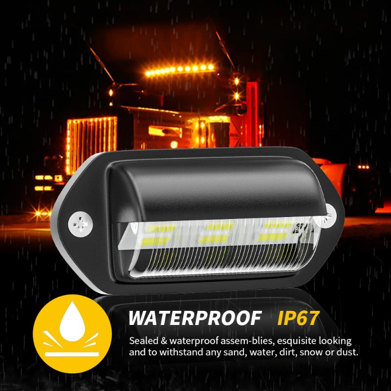 2Pcs 6 LED Car License Number Plate Light For SUV Truck Trailer Van Tag Step Lamp White Bulbs Car Products License Plate Lights