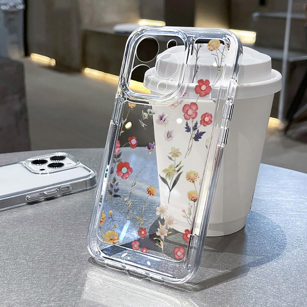 Модный Цветок Ромашка Роскошный Для Samsung Galaxy S21 S25 S24 Ultra S22 FE S23 Plus A55 A56 5G A16 A35 Прозрачный Мягкий Прозрачный Чехол