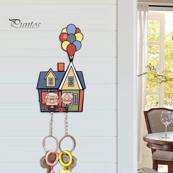 Держатель ключей для пар, акриловый настенный держатель ключей, мультяшный дедушка, бабушка, парный брелок-органайзер для домашнего настенного декора