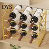 Modern Wine Storage Iron Rack, Curved Grooves, Countertop Cabinet Shelf, Compact Small Display Metal Bottle Holder, for Kitchen Cupboard And