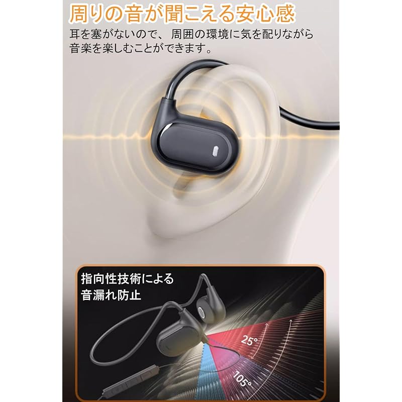 [2024 release / open type] 3.5mm earphone wired open year earphones with microphone Earphones that don't block your ears ear hook type Volume control