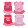4 pieces of dog pet clothes, summer cotton flying sleeve skirt combination, specially for cats and dogs, small dogs