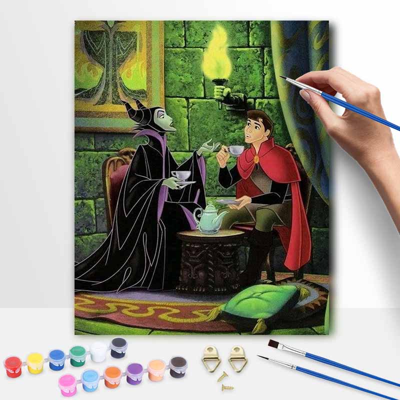Disney Малефисента и Принц Филипп Набор для масляной живописи Настенное искусство Домашний декор Подарок