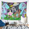 Psychedelic Mushroom Forest Tapestry Fantasy Theme Wall Hanging for Music Party Living Room Bedroom Feature Wall Decor