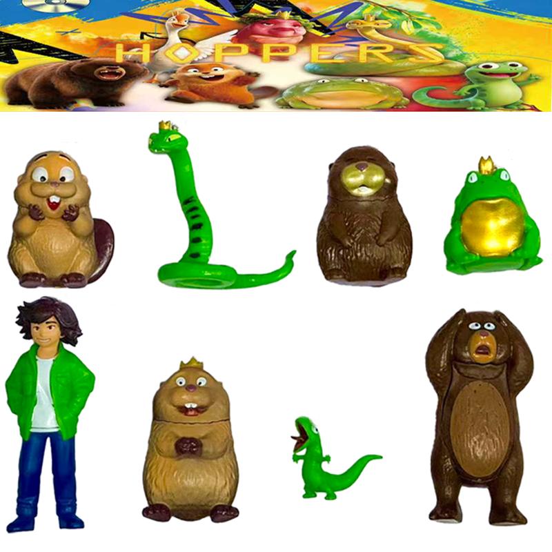 Hoppers 4Pcs Boxed Beaver Transformation Plan Anime Figurine Set Cartoon Model Toy Home Decor Gift