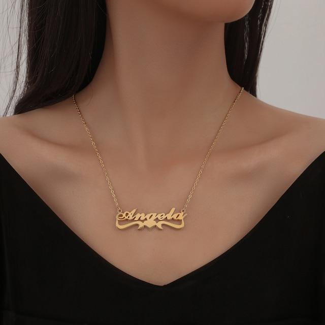Персонализированное ожерелье из титана с подвеской в виде буквы имени из нержавеющей стали и золота для женщин, индивидуальные ювелирные изделия