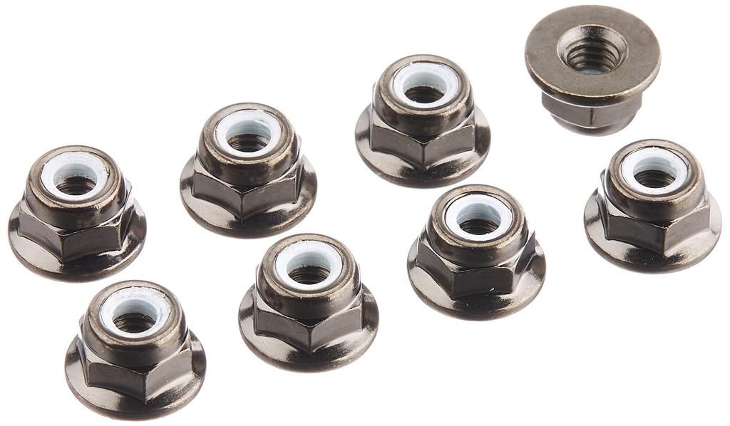 TAMIYA 4mm Flange Lock Nut 8 Pieces 54642 OP.1642 (Black)