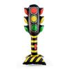 1 Matte Standing Traffic Light, 1 Matte Standing Gas Station Sign, 4 Standing Yellow and Black Roadblock Cones, 4 Standing Red and White Roadblock Con