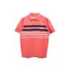 Полосатая повседневная рубашка поло с коротким рукавом, мужские топы, арбузно-красный A24Q6-BG3