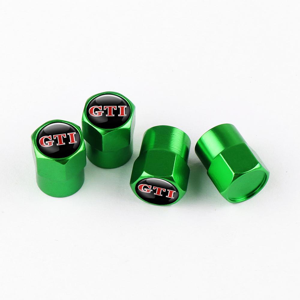 CJOZW1 Auto Wheel Tire Hub Valve Stem Cap GTI Emblem Car Styling Accessories for Volkswagen VW Passat Touran Golf Polo Beetle RLINE R