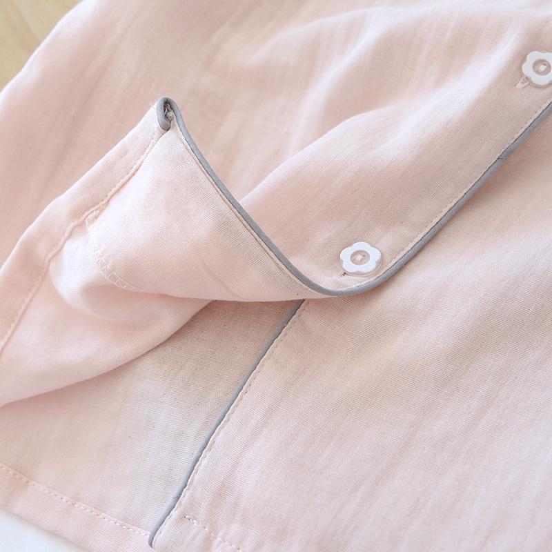 Весна и лето, новая женская пижама, комплект из трех предметов: короткие рукава + шорты + брюки, 100% хлопок, марля, женский домашний комплект