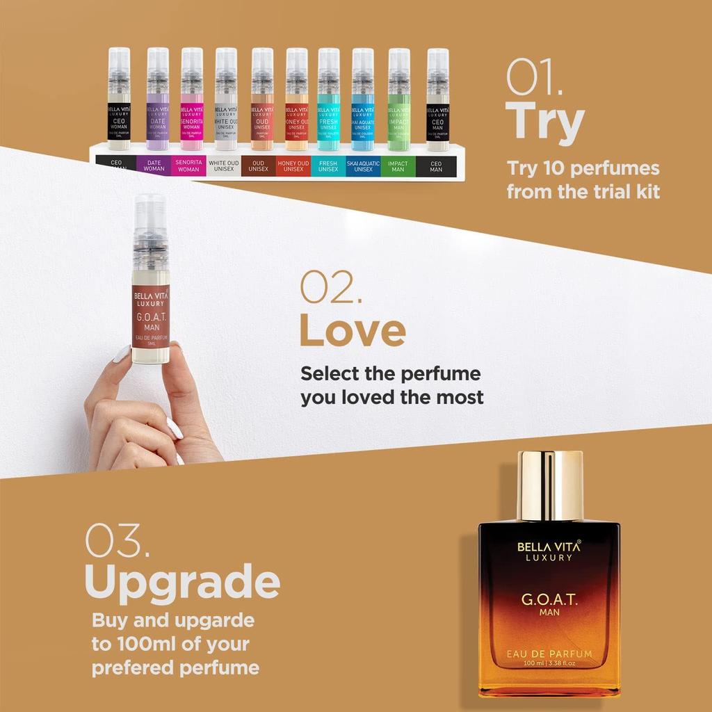 Bella Vita Luxury G.O.A.T Eau De Parfum Духи для мужчин с бергамотом, лавандой и пачули | Стойкий древесный и восточный аромат EDP, 100 мл