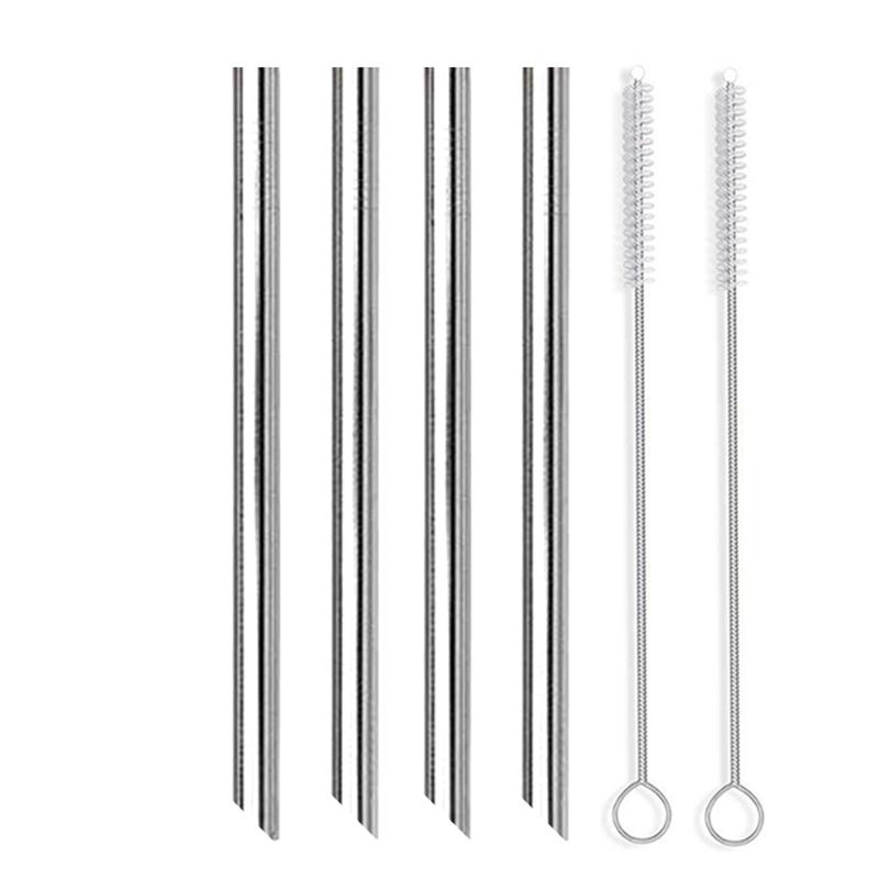 4 шт. 12 мм Металлические соломинки для питья Многоразовые Набор соломинок из нержавеющей стали 304 со щеткой Соломинка для чая с пузырьками Смузи Аксессуар для вечеринки в баре
