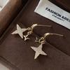 Starlight Stud Earrings with Diamonds, Exquisite Long Tassel Cross Earrings, Simple Niche High-end Earrings