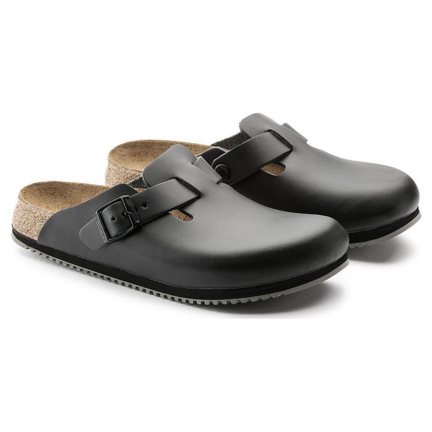 Birkenstock Бостон Удобные Круглый Носок Универсальные Платформа Пряжка Дышащие Сабо Унисекс сабо Черный 0060196