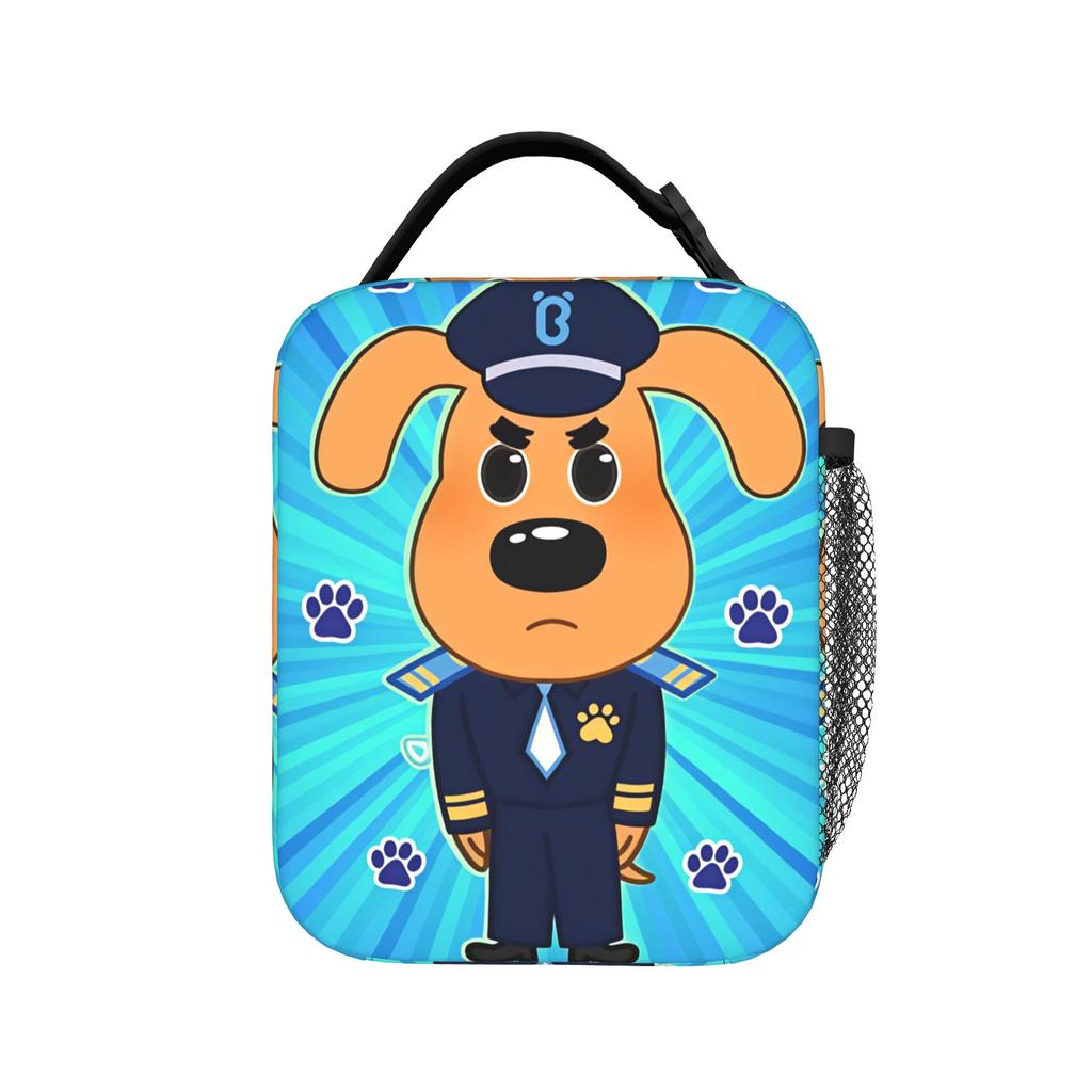 Sheriff Labrador Lunch Bag Retro Lunch Box School Portable Zipper Cooler Bag Oxford Graphic Design Thermal Tote Handbags