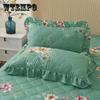 48*74cm Bed Pillowcases A Pair of Pastoral Print Lace Pillowcases Quilted Thickened Large Pillowcases