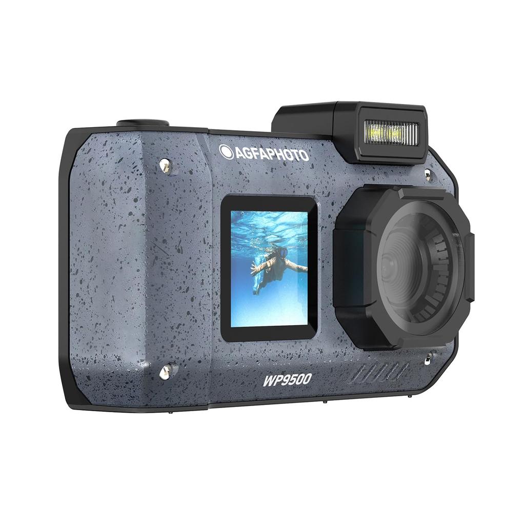 AGFA PHOTO Водонепроницаемая цифровая камера для подводной съемки WP9500BK 7м Двойная Easy Tough 545773 Черный, Водонепроницаемый, Пылезащищенный, Экран, Селфи, Управление, На открытом воздухе,