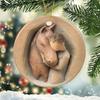 Christmas Ornament for Horse Lovers Hugging Horse Acrylic Pendant Christmas Tree Hanging Decoration Holiday Gifts for Girls Women Cowgirls