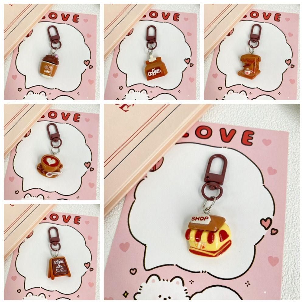 Ball Chain Cartoon Pendant Dog Coffee Shop Keychain Creative   Children