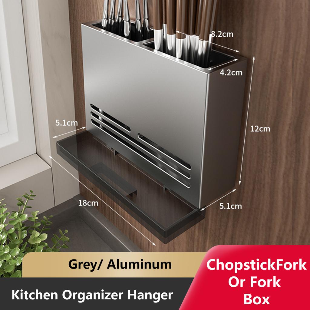 Кухонный держатель для ножей, настенный органайзер, подставка для ложек и палочек для еды, подвесные органайзеры из алюминия