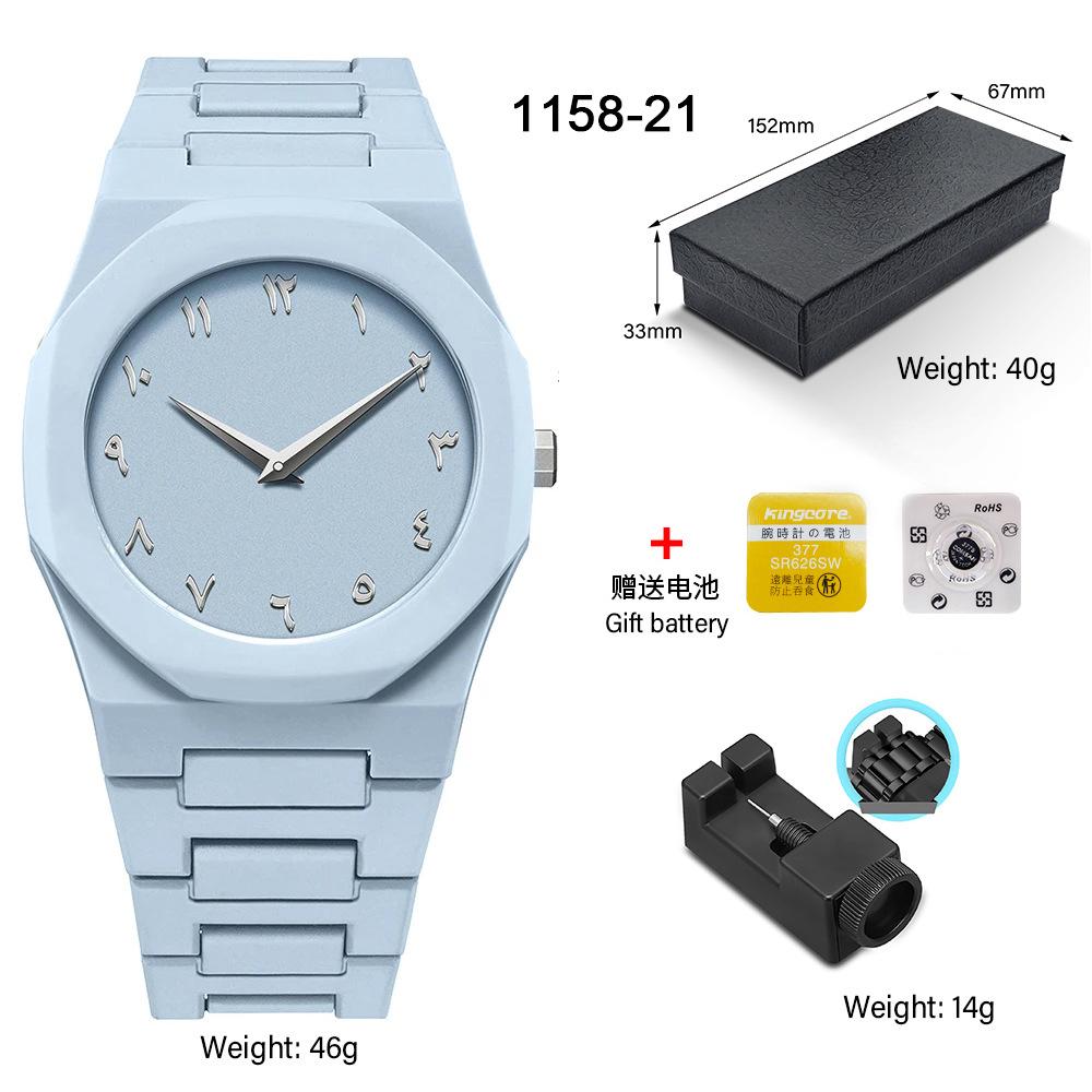 Classic Men's Watch Plastic Granular Belt Business Exquisite Waterproof Explosive Matte Oil Quartz Watch Fashion