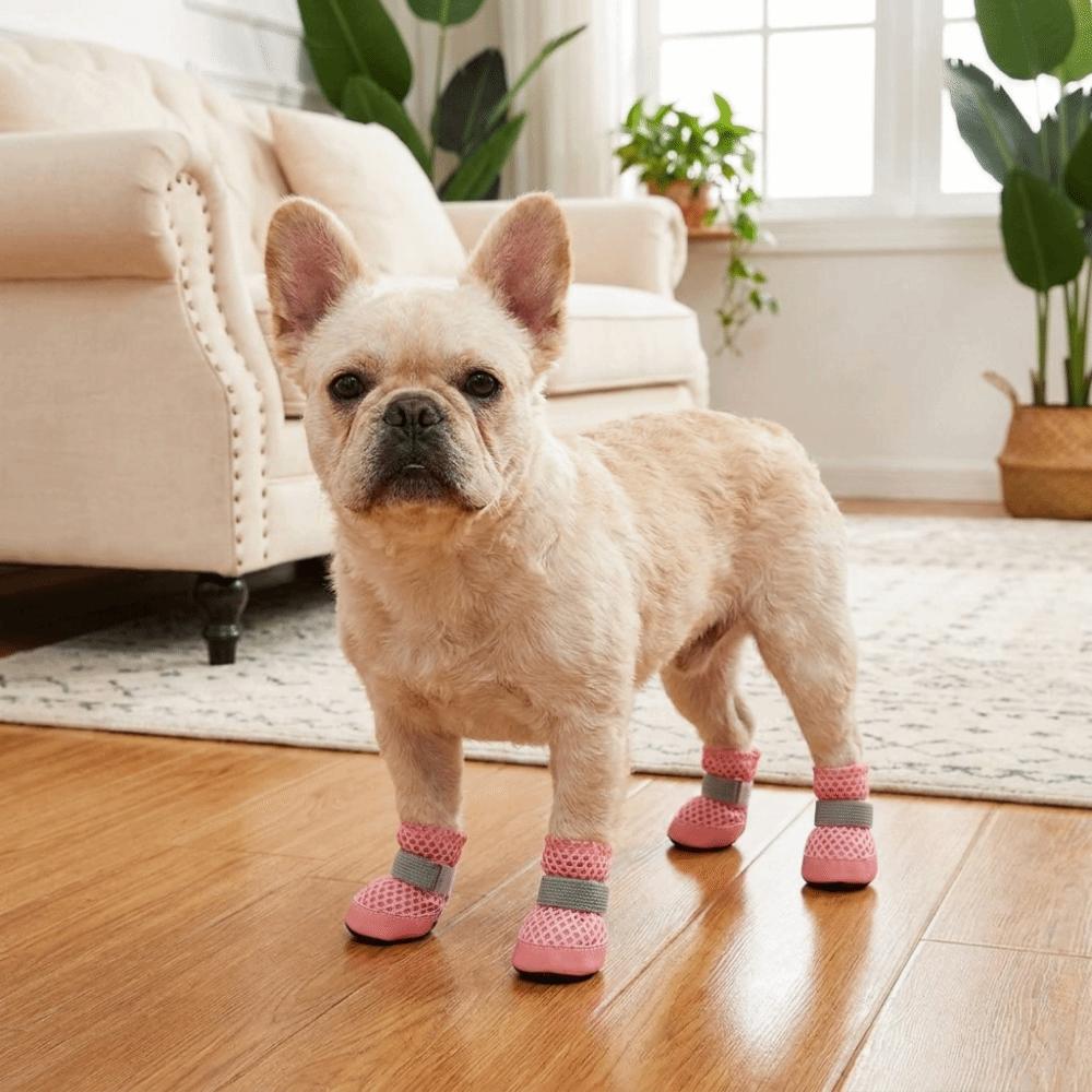 4PCS/SET Wear Resistant Dog Mesh Shoes Breathable Dog Net Shoes For Dogs Cats