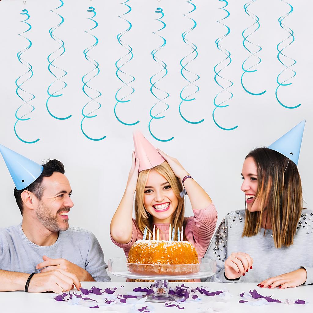 6pcs/set Hanging Swirls Garland Wide Application PVC Made Non-toxic Odorless Birthday Star Spiral Pendant Light