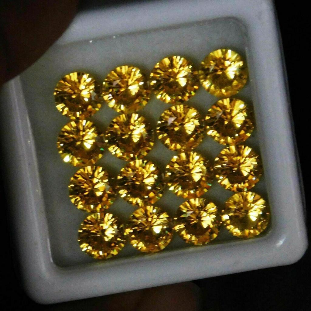 24 Pcs Natural yellow Sapphire Round Cut 5x5 mm Lot Loose Gemstone