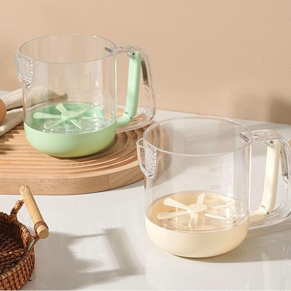 Manual Mixing Cup Whisk Dust-proof Liquid Mixing Cup Convenient Egg Beater Kitchen Accessories