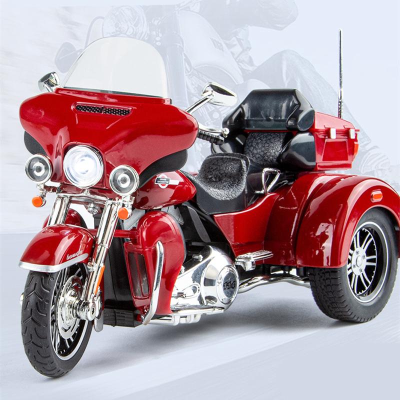 1:9 Cvo Tri Glide Сплав Трехколесный Круизный Путешественнический Мотоцикл Модель Литье под Давлением Уличный Досуговый Мотоцикл Модель Звук Свет Детский Подарок