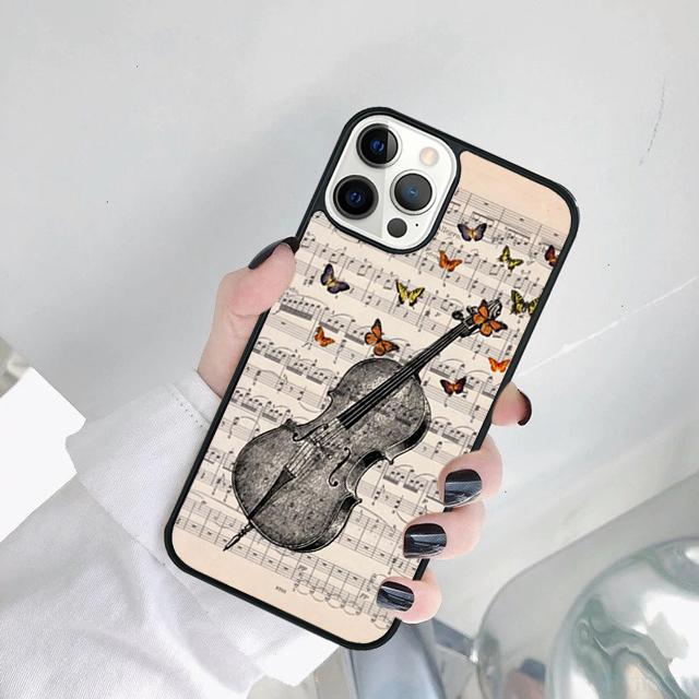 Музыка Скрипка танец пианино бумага Чехол для телефона для iPhone 17 Air 15 16 14 11 12 13 Pro MAX Plus