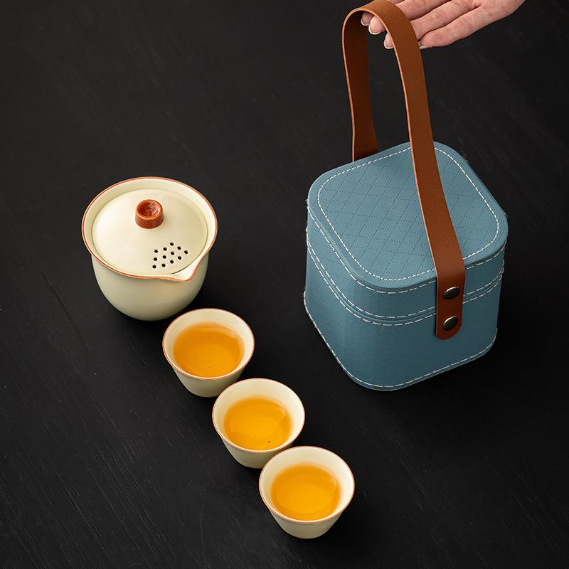 Ru Yao Yayun Travel Tea Set Small Set Portable Outdoor Kung Fu Tea Set Kuaike Cup Business Companion Gift