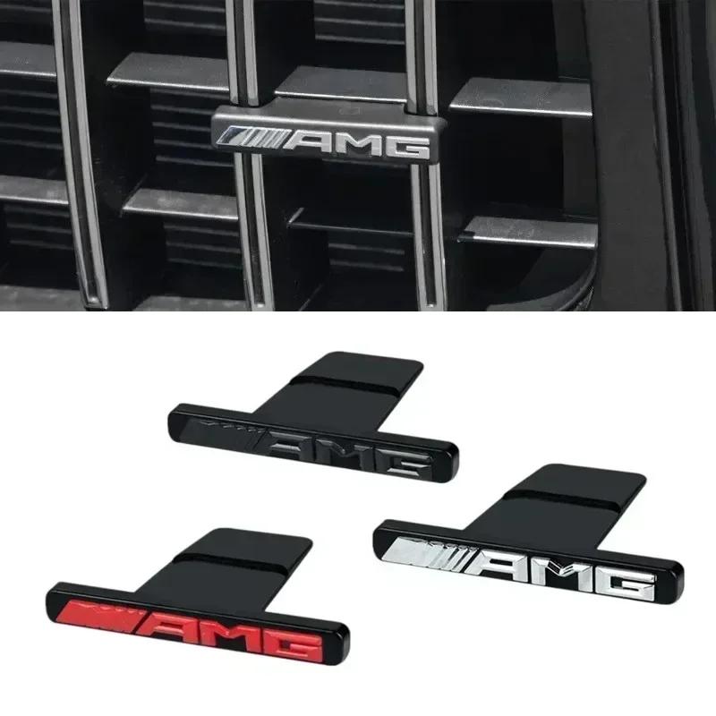 1Pc AMG Logo Car Front Grille Badge ABS Stickers Accessories For Mercedes O2 W211 W212 W213 GLA C E S G Class CLA GLK GLE GLS YT3